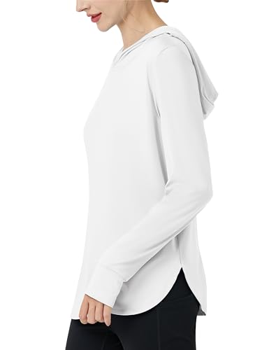 MAGCOMSEN Women's UPF 80+ Sun Protection Hoodie Long Sleeve Hiking Fishing Lightweight UV Rashguard with Thumb Hole2