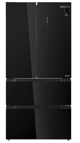 INFINITON Frigorifico Francés FRD-506Q83GEN, 510 Litros, 183 cm de Altura, E, Inverter, Ancho 84 cm, Total No Frost, Iluminación LED interior, Acabado CRYSTAL BLACK