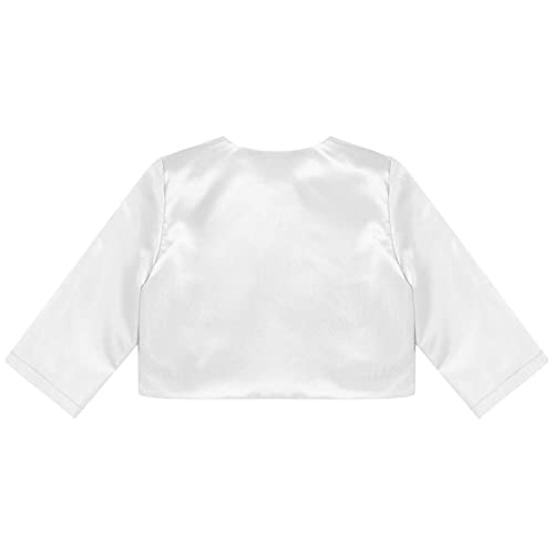 YiZYiF Kids Girls Flower Girl Bolero Satin Shrug Cardigan Short Jacket for Wedding Party Bridesmaid Dresses4