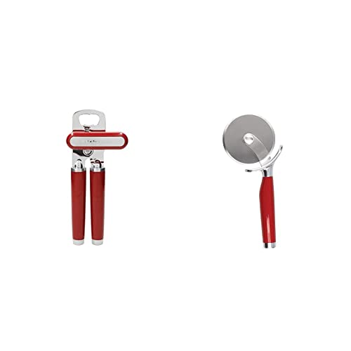 Image of KitchenAid Stainless Steel Tin Opener – Empire Red & Stainless Steel Pizza Cutter - Empire Red