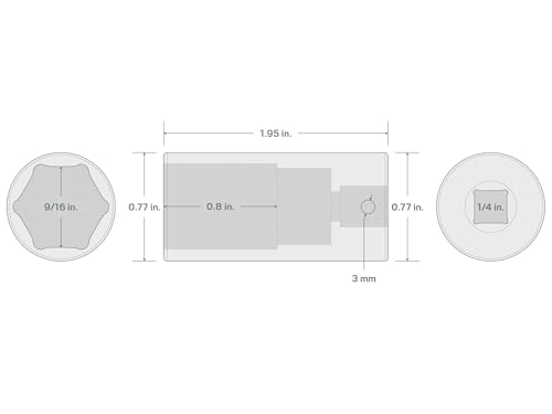 Image of TEKTON 1 /4 Inch Drive x 9 /16 Inch Deep 6-Point Impact Socket | SID03014