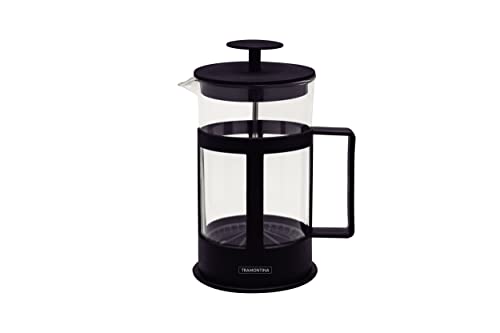 Cafeteira Francesa Tramontina em Vidro e Polipropileno Preto 1 L