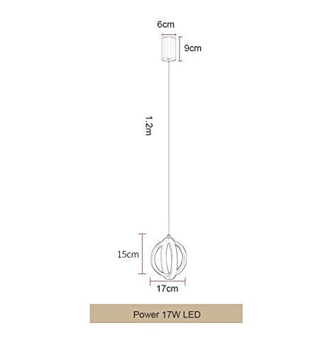 Lustre moderne à LED sphérique or avec éclairage de lustre à tête unique