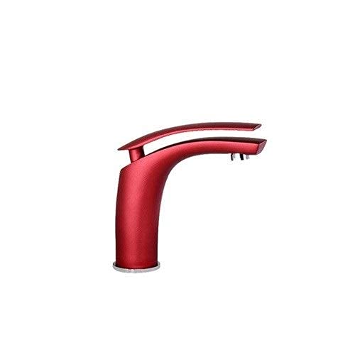 Robinet de lavabo eau froide mitigée rouge de 15cm pour vasque à poser