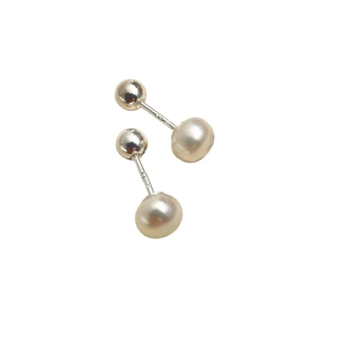 New 2026 Real 925 Sterling Silver Bread-Type Natural Freashwater Pearl Screw Back Stud Earrings For Women Hers Piercing Jewelry Fashion Accessories Creative Gift