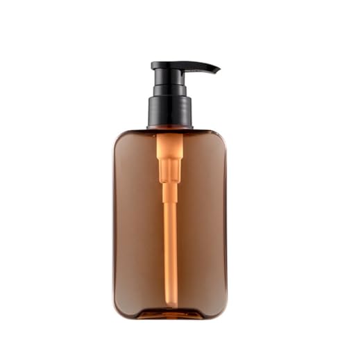 Distributeur de savon carré ambré de 300 ml avec pompe noire rechargeable en acrylique pour les mains, distributeur de savon liquide moderne pour salle de bain et cuisine