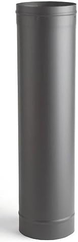 6" x 24" HeatFab Single Wall Black Stove Pipe - 2605B