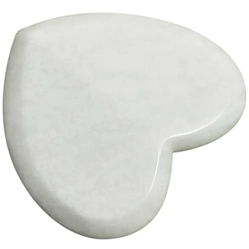 Beatifufu Jade Scraping Massage Tool Heart-shaped Natural Gua Board for Facial Massage Portable and Lightweight Safe for All Skin Types for Home