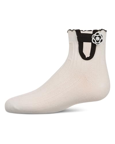 MeMoi Girls' Floral Button Anklet Socks2