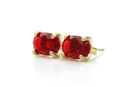 Boucles d'oreilles rubis pierre de naissance juillet personnalisées
