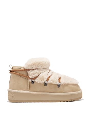 D.Franklin Botín Forro Interior Exterior Pelo Nordic Trk Fur Low Beige - Botas para Mujer - Moda...