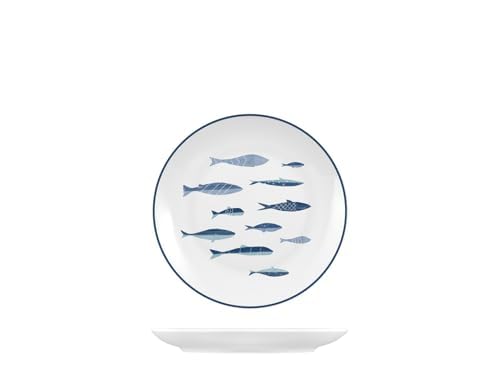 H&H-Set 6 Piatti Frutta, linea Atlantic, ø 20 cm, in stoneware, lavabili in lavastoviglie