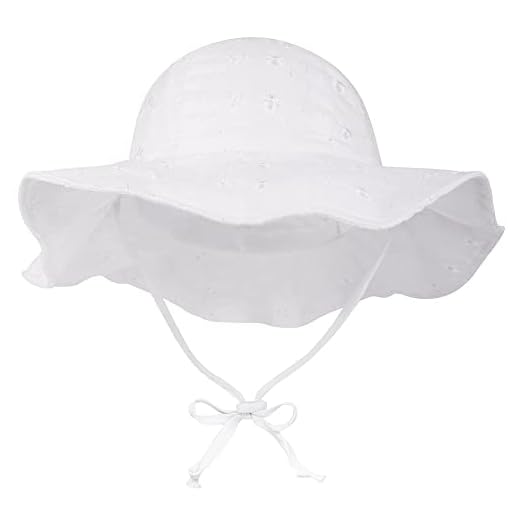 SimpliKids UPF 50+ UV Sun Protection Wide Brim Baby Sun Hat,White2, 0-12 Months