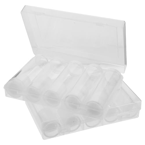 Tube transparent 27 mm en plastique pour rangement pièces de monnaie x2
