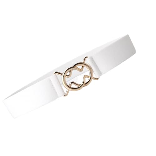 Women Elastic Belt, Invisible Stretch Ladies Belts With Gold Flat Buckle Skinny Waist Belt For Jeans Pants Dresses