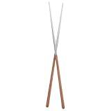 COLLBATH Palillos de Cocina Reutilizables de Acero Inoxidable 304 Mango de Madera de 40 Cm, Palillos Chinos Largos Antideslizantes para Freír, Ollas Calientes y Fideos, Utensilios