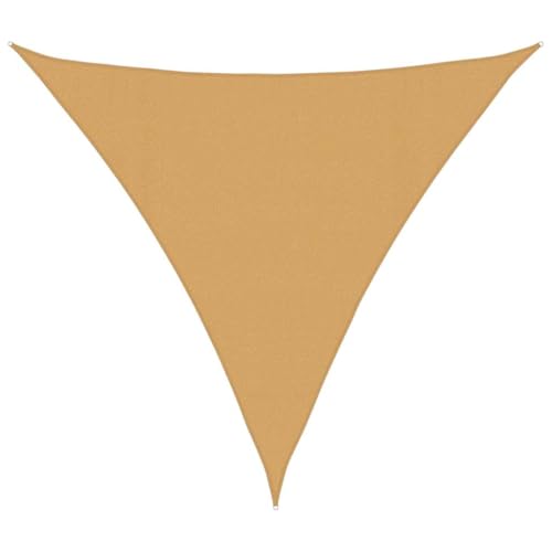 vidaXL Vela Parasole 160 g/m² Triangolare Sabbia 4x4x4 m in HDPE, Vela ombreggiante, Ombra da Patio, tettoia ombreggiante, Vela da Giardino, tettoia