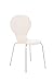 Produktbild CLP Stapelstuhl Diego l Ergonomisch geformter Konferenzstuhl mit Holzsitz und Metallgestell I Stapelbarer Stuhl mit pflegeleichter Sitzfläche, Farbe:weiß