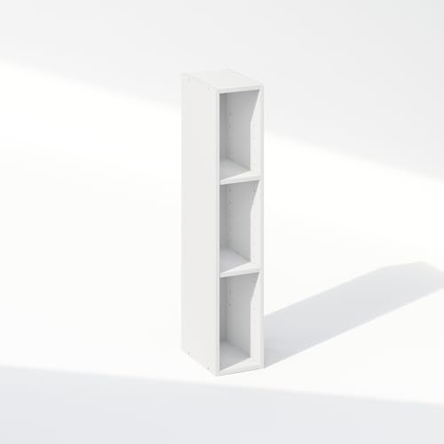 Image of Furinno Reed 3-Tier Closet Organizers and Storage, Closet Organizer, Open Shelf Closet Storage, for Wardrobe, Bedroom, Living Room, 6-Inch Width, White