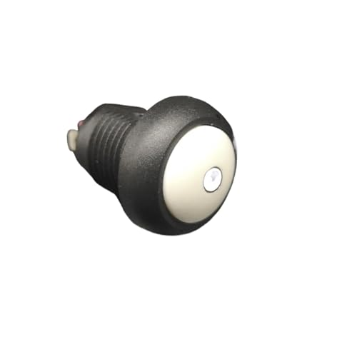 Interruptor de plástico 12mm Latching 24V On Off botón blanco de iluminación 2