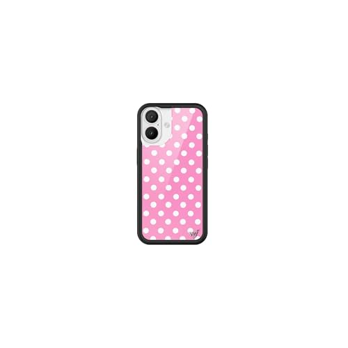Image of Wildflower Cases - Compatible with iPhone 16 | Protective Black Bumper, 6.5ft Drop Test Certified, Women Owned Small Business | Bright Aesthetic Cute Trendy | Polka Dot - Pink and White