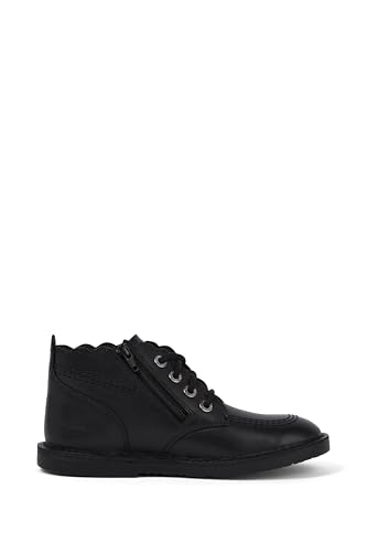 Kickers Fille Adlar Hi Scallop bottine cuir抗磨损儿童短靴拉链好穿脱 - 7