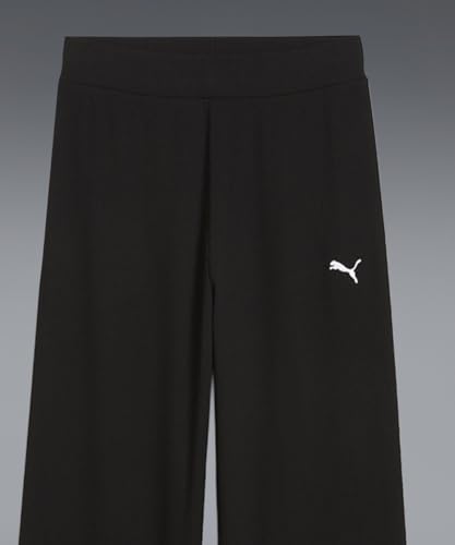 PUMA ESS Elevated High-Waist Straight Leg Rib Pant, Pantalon tricoté Femme, PUMA Black, XS