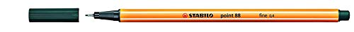 STABILO Point 88 Fineliner, 3er-Pack Olivgrün, 0.4 mm, Dreieckig, Wasserfest, Fein, Stift, Fineliner