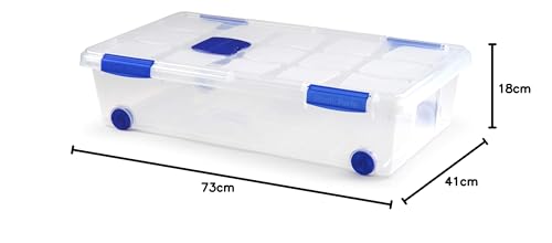 Miniatura 4 de Plastic Forte, Caja De Almacenamiento, Transparente, 30 Litros, Con Ruedas