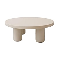 ZXDRPAN Cream Round Coffee Table (Small, Modern, Living Room