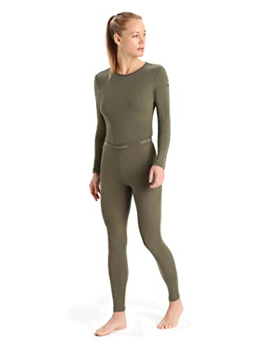 Icebreaker Merino Women’s 175 Everyday Winter Leggings, 100% Merino Wool Base Layer - Soft, Stretchy Thermal For Women - Premium Snow Clothes And Cold Weather Gear For Women - Loden Green, X-Large #TOP2