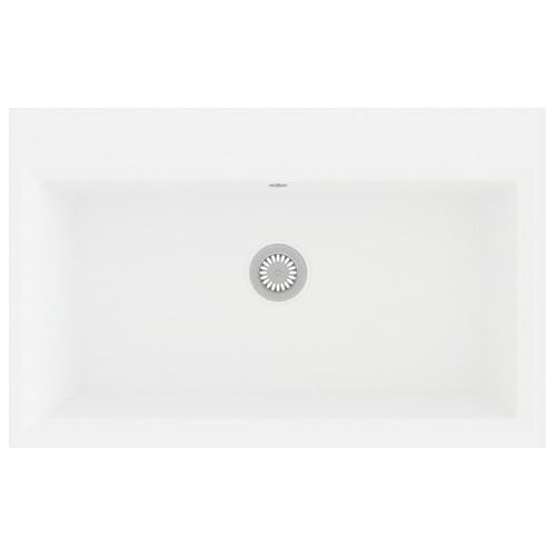 vidaXL Fregadero de cocina blanco 79 x 50 x 19 cm, granito