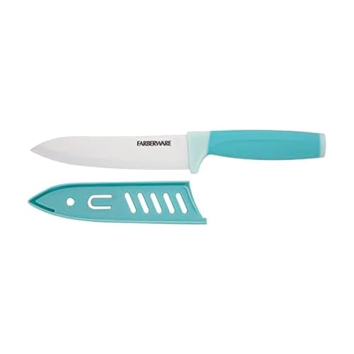 Farberware Ceramic Chef Knife with Custom-Fit Blade Cover, Razor-Sharp Kitchen