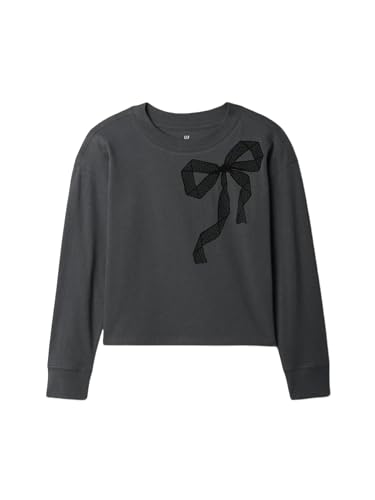 GAP Girls Long Sleeve Elevated Graphic Cast Iron XL