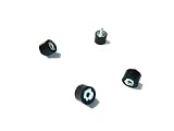 Pack of 4 Rubber Vibration Isolator Mounts - 1" Diameter x 3/4" Height, 1/4"-20 Male Thread x 1/2" Length Stud - Female Threaded on Opposite Side- Vibration Dampening