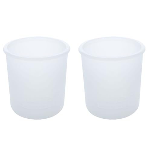 Mason Jar Lifestyle Wide Mouth Pint 16oz Silicone Sleeves/Jackets for Protecting Ball, Kerr, Canning Jars (Frost, 2 Pack)