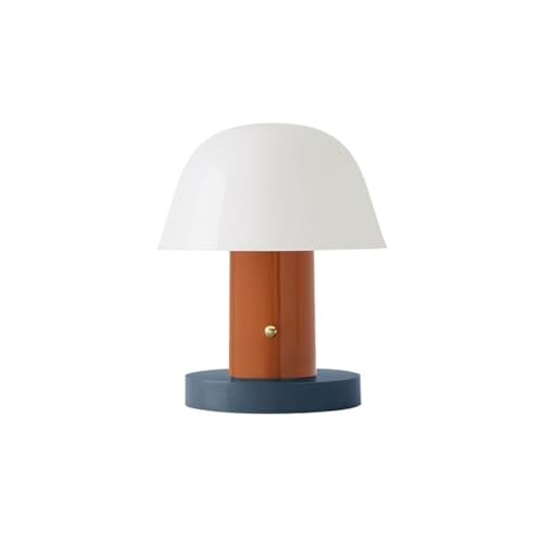 Lampe de table en verre soufflé orange de salon élégant