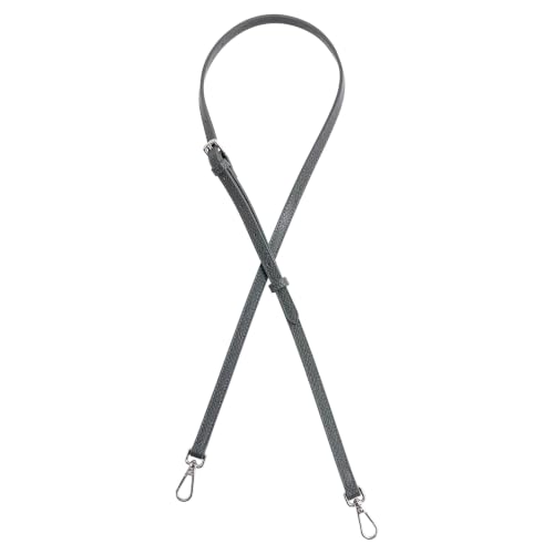 Image of Anthracite Bag Leather Strap Replacement Adjustable Crossbody Shoulder Straps for XS Le Pliage MINI Pouch, No Damage Conversion Kits Accessories (MINI-Anthracite-Silver)