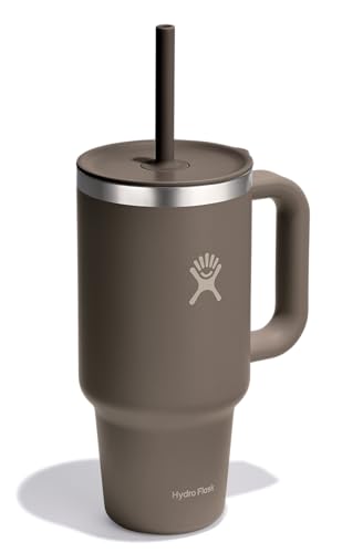 Image of Hydro Flask Travel Tumbler with Handle, Lid and Straw - Insulated Stainless Steel in 32 Oz Sandpiper
