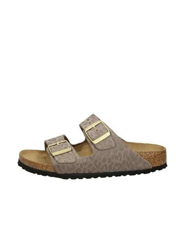 Birkenstock Arizona 1031941 Leo grau-Taupe Damen-Slipper mit Doppelschnalle 40