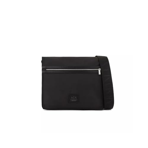Armani Exchange Umhängetasche Herren Messanger Stoff schwarz, Schwarz