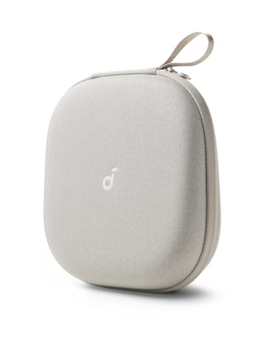 soundcore by Anker Headphone Case, Accessory Bag for soundcore Headphones with Headband, Scratch-Resistant, Dustproof, Shockproof, Detachable Compartment, Carry Strap, in Grey White