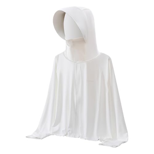 Kids Ice Silk UPF50+ Sun Protection Hoodies Color Block Loose Raglan Long Sleeve Zip-Up Cooling Sun Shirts for 3-12 Years