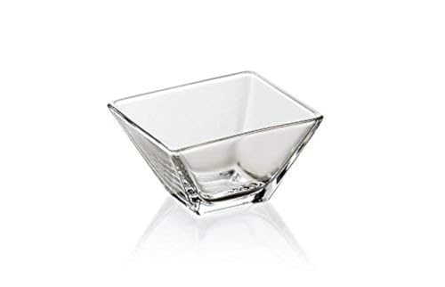 Barski - European Quality Glass - Square - Small - Bowl - 4.25" - Set of 6 - Made in Europe