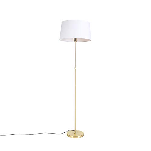 Qazqa parte fl - Lampada da terra Moderno - 1 luce - Ø 450 mm - Oro/Ottone - Design - Soggiorno I Camera da letto I Sala da Pranzo I Cucina