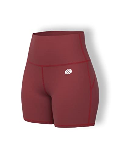 Image of Sfytt Women's High Waist Biker Shorts for Gym, Workout, Yoga & Running, 4 Inch Compression Activewear Shorts, Stretch Polyester Spandex Fabric