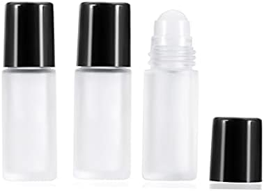 3 Pcs 30ml Frosted Glass Roll On Bottles Deodorant Container Empty Refillable Travel DIY Deodorant Bottles With Plastic Roller Balls For Lip Balm Lotion Sunscreen Essential Oil Perfumes Cosmetics DIY