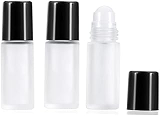 3 Pcs 30ml Frosted Glass Roll On Bottles Deodorant Container Empty Refillable Travel DIY Deodorant Bottles With Plastic Roller Balls For Lip Balm Lotion Sunscreen Essential Oil Perfumes Cosmetics DIY