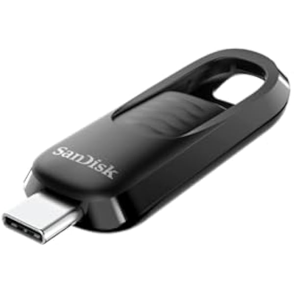 SanDisk Ultra Slider pamięć flash USB typu C 64 GB wydajność USB 3.2 Gen 1 z wysuwanym złączem do 300 MB s czarny SDCZ480-064G-G46