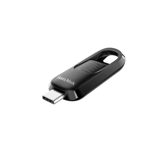SANDISK 256GB Ultra Slider USB Type-C Flash Drive - Up to 400MB/s, USB 3.2 Gen 1, Retractable Connector - SDCZ480-256G-G46 by Sandisk - Used condition - US$49.00